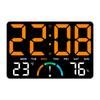 Large Digital Wall Clock TEMP Humidity Week Comfort Level 2 Alarm Snooze Table Clock 12/24H Count-up Countdown LED Clock