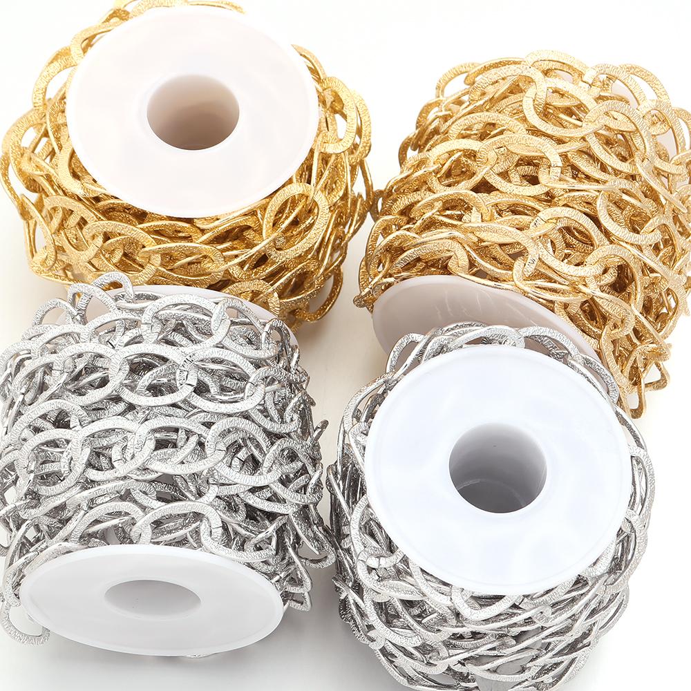 5Yards/Roll 20x16mm Aluminum Chains Metal Twisted Link Chain For Jewelry Making DIY Bracelets Necklace Clothing Bags Accessories