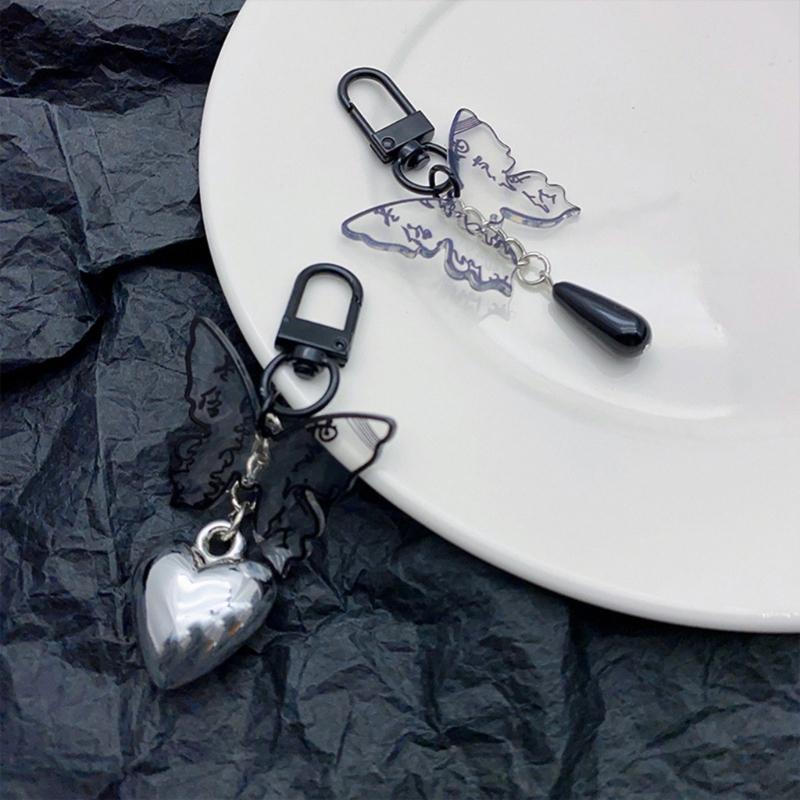 Chinese Style Phone Chain Calligraphy Butterfly Pendant Keyring Cellphones Strap
