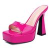 Sexy Women's Slippers Peep Toe High Heels Platform Mules Summer Shoes 2025 Outdoor Designer Luxury Gold Silver Pink Slide Ladies