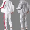 Men Tracksuit Casual Joggers Hooded Sportswear Jackets and Pants 2 Piece Sets Stripe Hip Hop Running Sports Suit