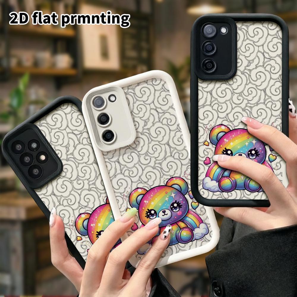 Phone Case: 2D Flat Samsung Galaxy A34 A35 M05 M06 S20 S22 S21 FE Plus 5G Protective Case, Gradient Bear, Christmas and Halloween Gift
