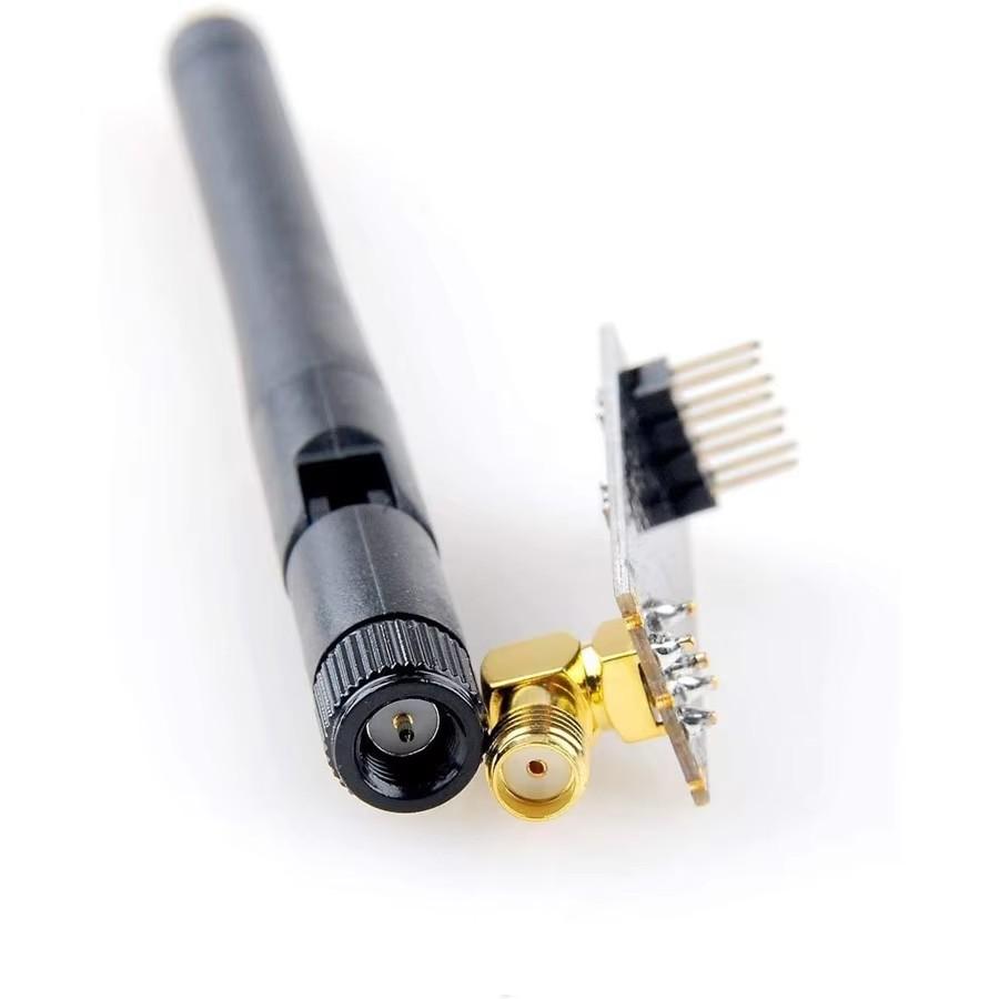 1/2Stk NRF24L01+PA+LNA Drahtloser Transceiver HF-Transceiver-Modul mit SMA-Antenne 2,4G 1100m Kompatibel für Arduino Raspberry Pi