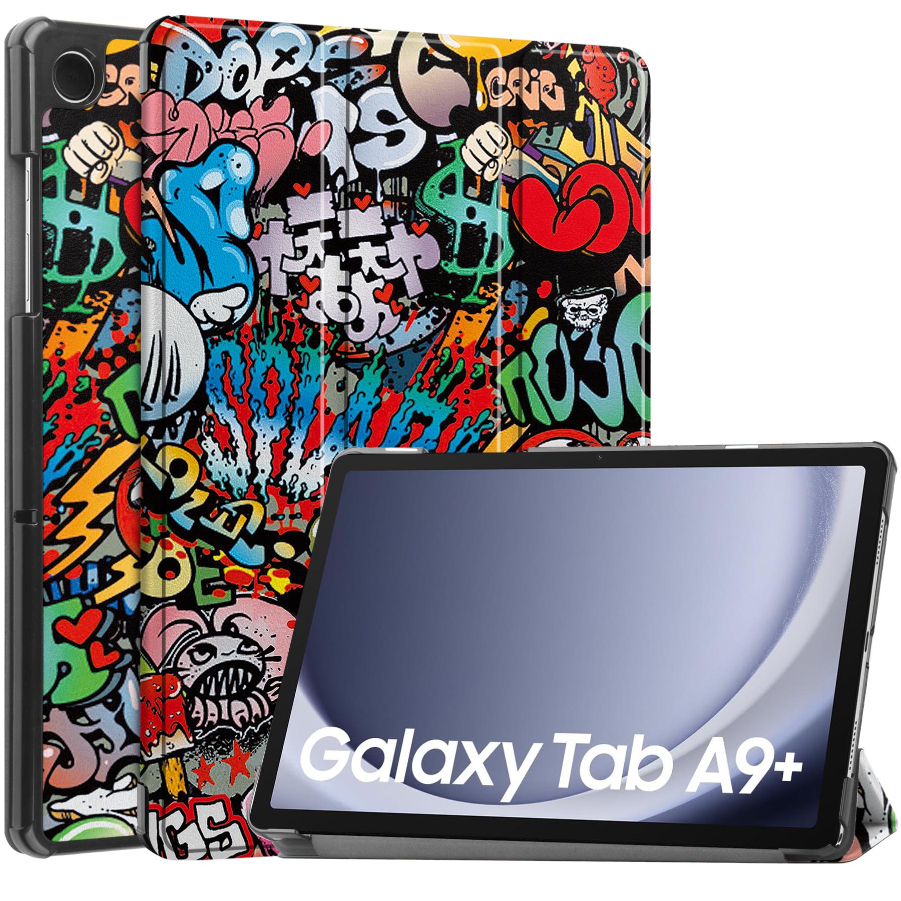 Pour Samsung Galaxy Tab A9 Plus 11 pouces Étui pour Tablette pour SM-X210 SM-X216B funda SM-X218U Housse à Support Magnétique Tri-pli en Cuir PU SM-X218U
