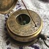 Brass Pocket Compass W/sundial  Compass  Handmade Compass  Nautical Compass  Gifts for Him