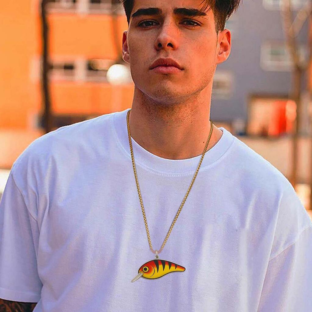 Fish Shape Pendant 2D Flat Acrylic Christmas Necklace