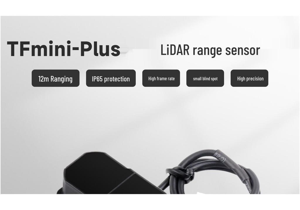 TFmini Plus Laser Ranging Sensor: 12m Range, High Frame Rate, Small Blind Zone, High Precision