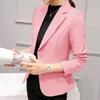 Women's Lapel Collar Long Sleeve Slim Fit Blazer Solid Casual Commuter Short Coat