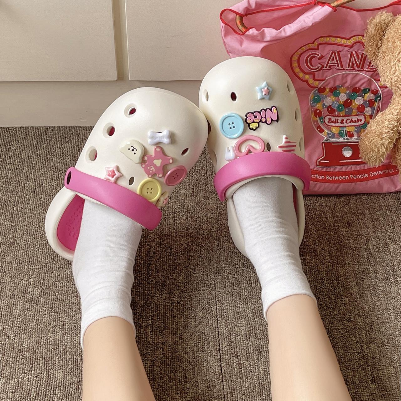 Модные новые сандалии тапочки милые мультяшные сабо женские мюли летние пляжные сандалии — фото 4