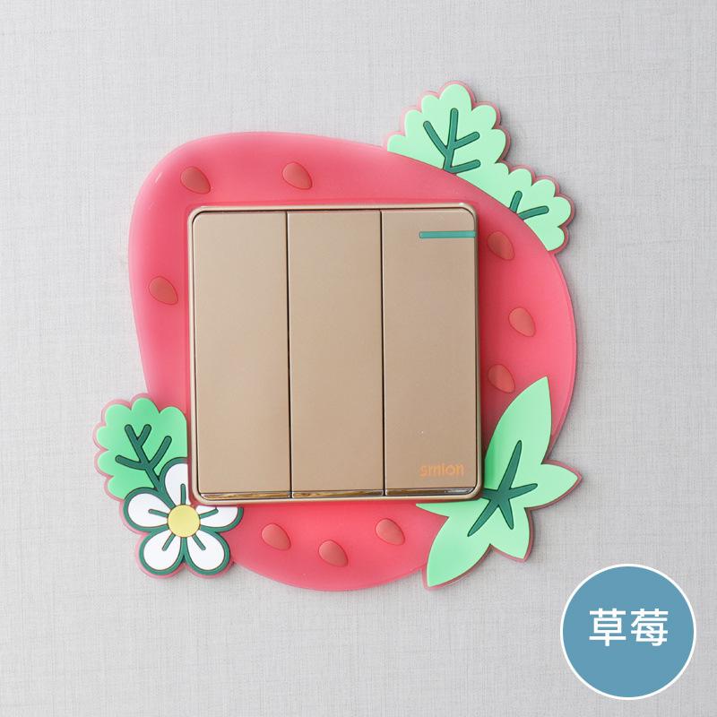 3D Switch Stickers Silicone Wall Sticker Luminous Cactus Plant Protective Cover for Switch Socket Cartoon Home Decoration