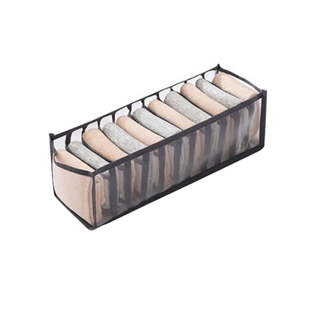 11-Grid Foldable Underwear Socks Organizer With Dividers Storage Box Breathable Underwear Socks Bra Closet Drawer Container