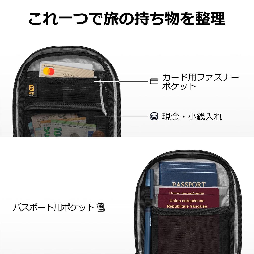 Tomtoc Lightweight Shoulder Bag with Smartphone Sling Mini Shoulder Belt Wallet Shoulder Beige Pouch, Bag, Bag, Anti-Skimming, Water-Repellent, Pouch,