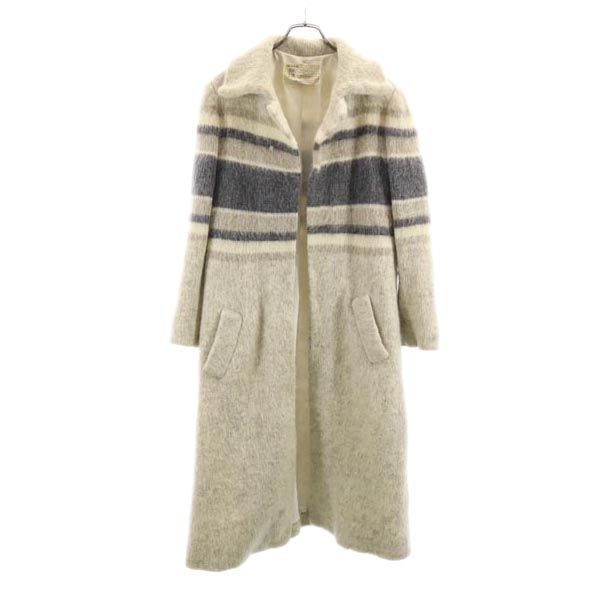 VINTAGE 70s knit coat L Gray Women Used