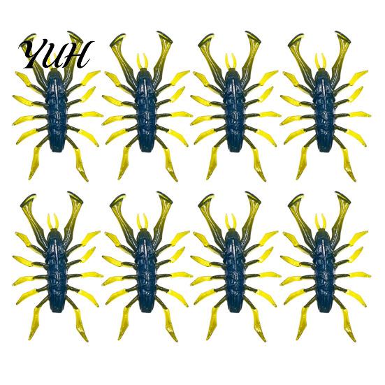 Freshwater Fishing Lures 8Pcs 6cm/2.8g Bionic Insect Soft Bait, Slow Sinking Floating Artificial Lure, Realistic Swimming Baits Swim Bait for