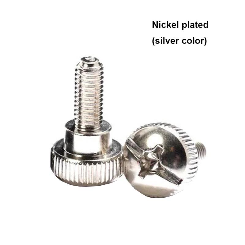 

5/10 шт. M3, черный, серебристый цвет, углеродистая сталь, чехол для ПК, чехол для компьютера с прорезями, крестообразная головка, затянуть вручную болт, винт с накатанной головкой, винт с накатанной головкой Silver M3*8mm-10pcs