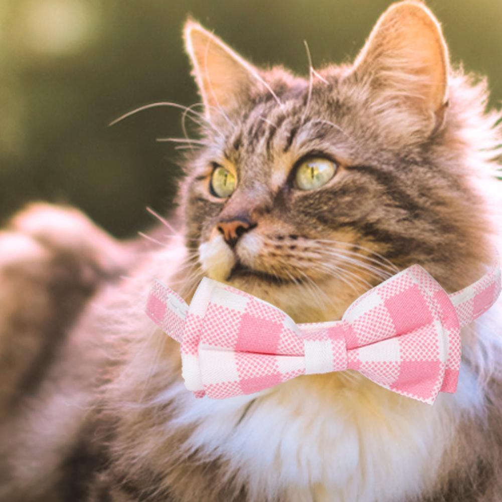 1pc/2pcs Adjustable Cat Collar With Bells Safe Release Buckle Plaid Flower Pattern Pet Neck Accessories (1.0 x 28CM)