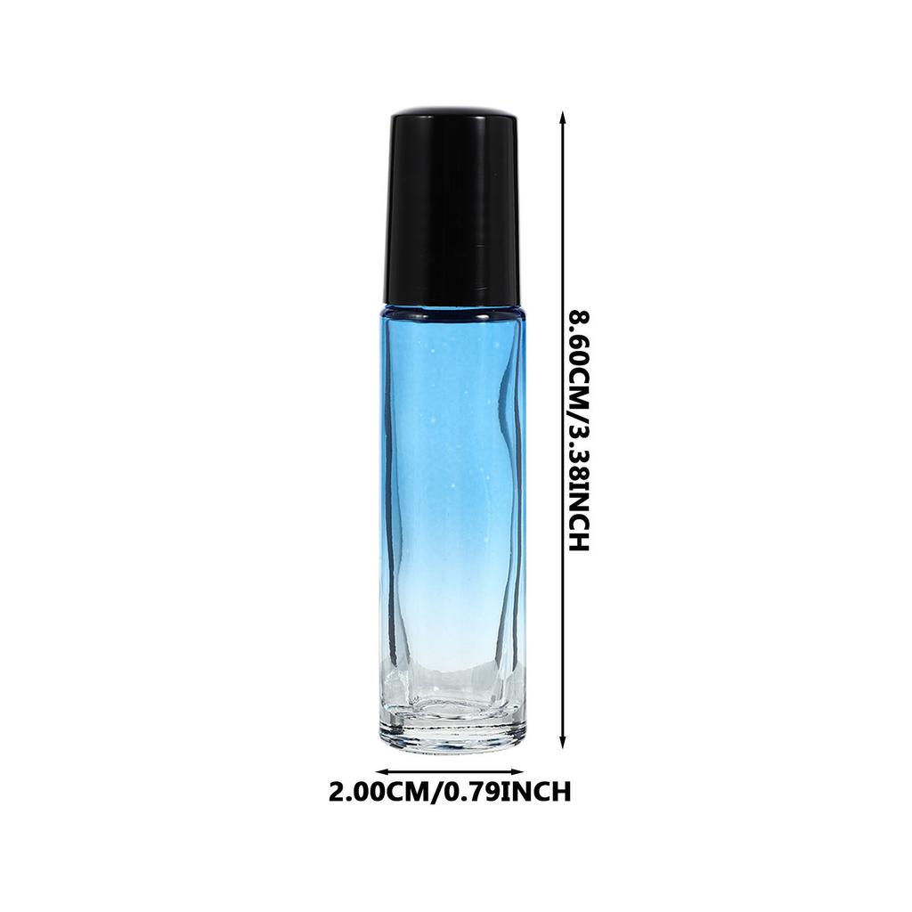 10Pcs 10Ml Glass Roller Bottles Essential Oil Storage Roll-on Sub Bottles Portable Leak-Proof Refillable Containers for Perfume