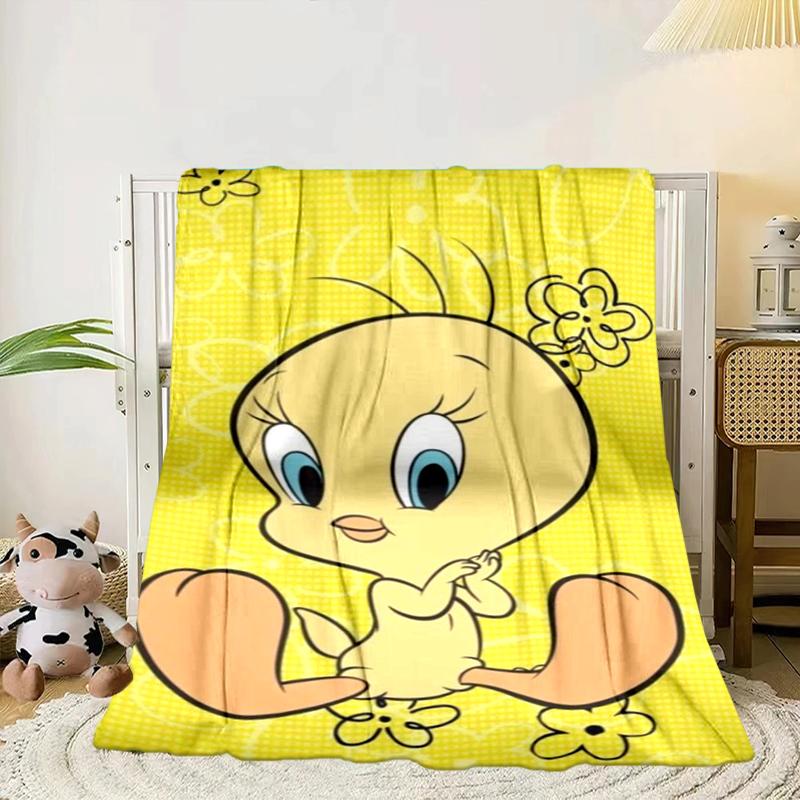 Yellow Bird Blanket Flannel Blanket for bed, sofa, Camping, Hiking, Picnic Essentials, gift for family Fan gifts