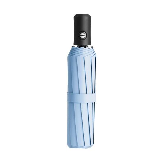 Guarda-chuva dobrável automático com cabo de mosquetão, Guarda-chuva de viagem com proteção UV contra chuva, Guarda-chuva portátil à prova de vento e chuva para mulheres e homens