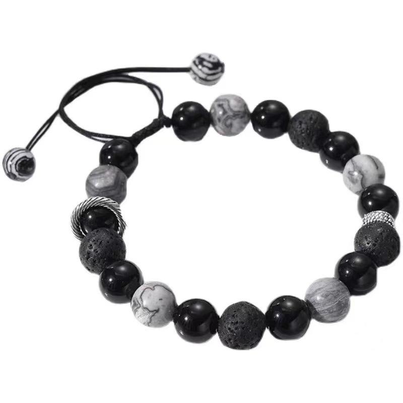 

Obsidian bracelet for men, volcanic stone bracelet, light luxury niche, high-end exquisite vintage beaded bracelet for men 【High Quality Version