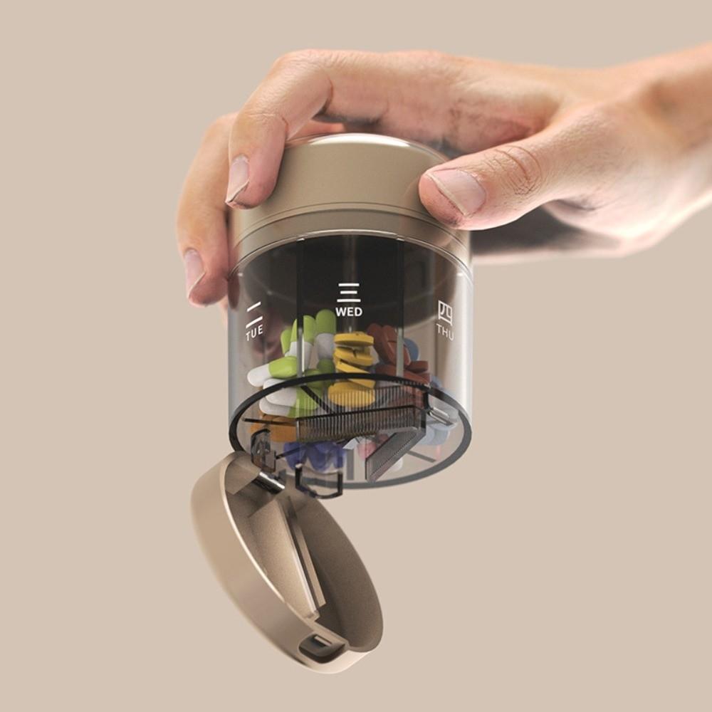 Transparent Pill Storage Box 7-Day Pill Organizer Portable Pill Cutter  for Home&Trave