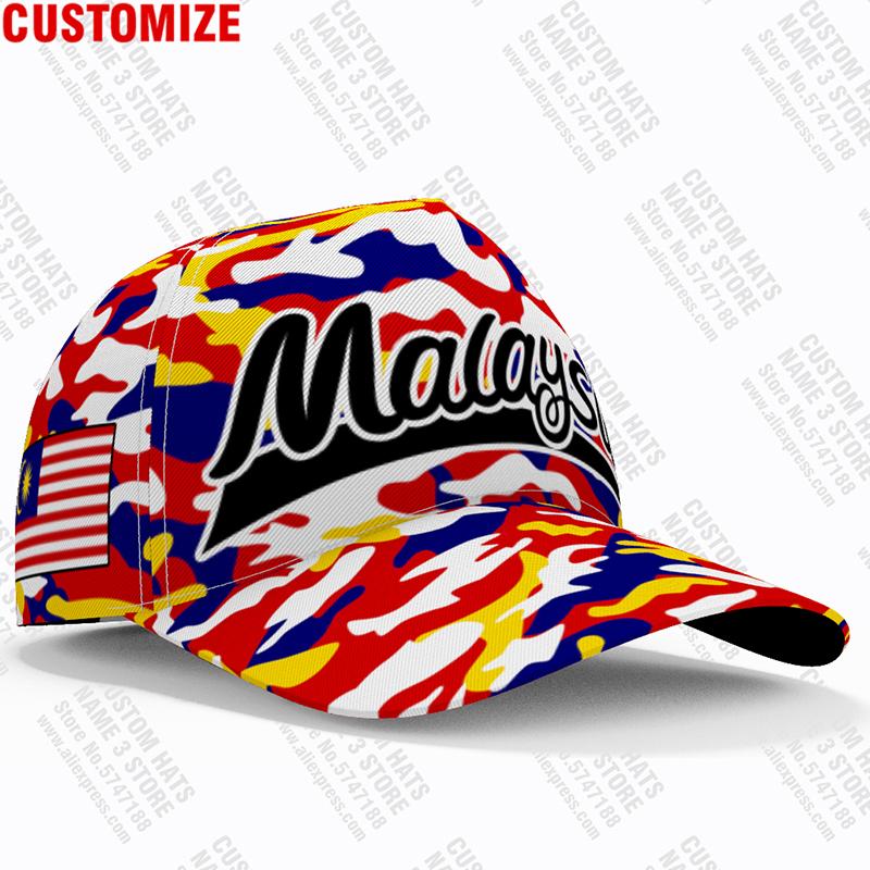 Malaysia Youth Student Diy Free Custom Made Name Number Photo Hat Nation Flag Malay Malaysian Country College Baseball Cap