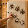 Urlaubsparty-Gastgeschenke 6 Stück/Set Kühlschrankmagnete Kunst-Kit mit Kunstperlen, Weihnachts-Schneemann-Baum-Weihnachtsmann Funkelnde Strass-Verzierungen Magnete, DIY Mosaik