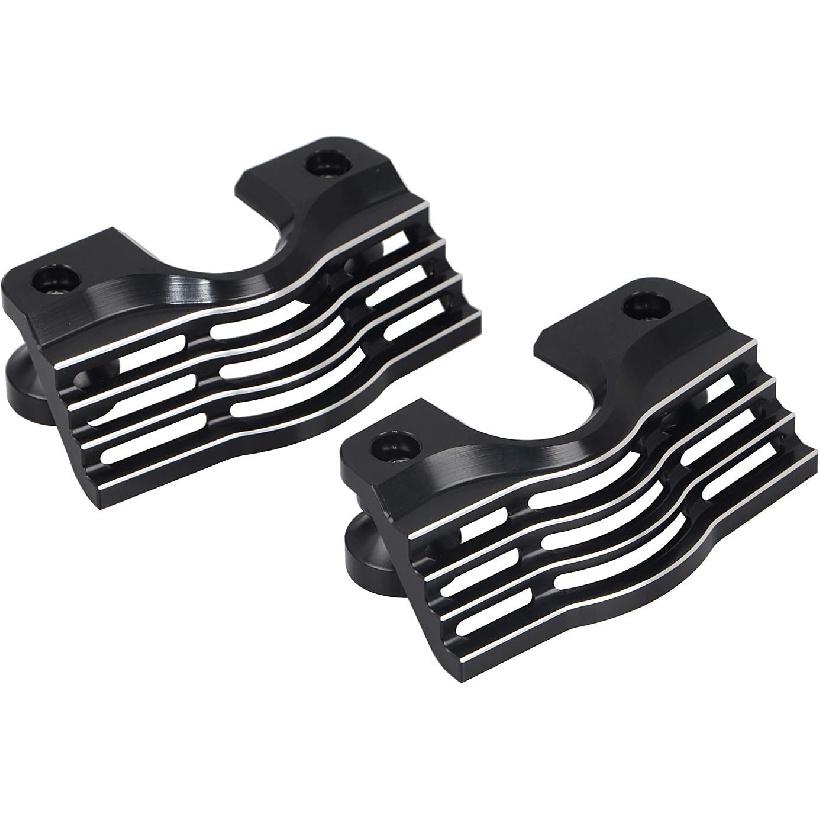 Finned Slotted Head Spark Plug Bolt Covers Compatible for 1999-2014 Harley Touring Electra Glide Street Glide Road King Trikes,Black