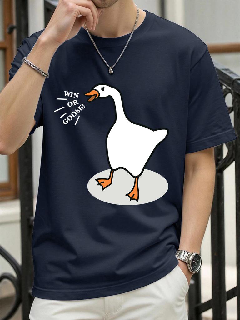 Win Or Goose Printed TShirts Womens Summer Cotton Tops Loose ONeck Comfortable Short Sleeve T Shirts Casual Womans Clothes