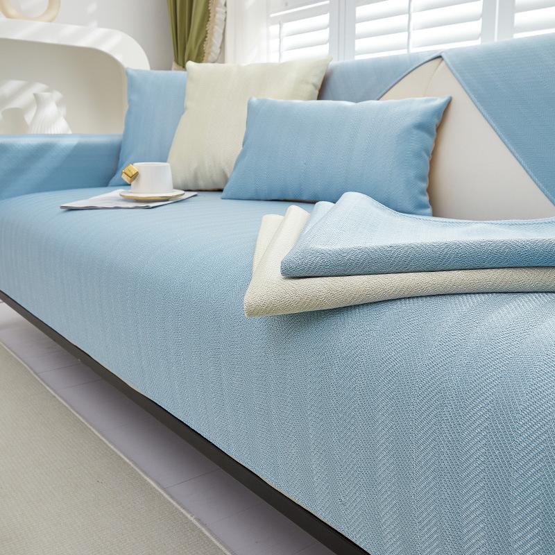 Summer Ice Silk Sofa Cushion  New Mat Cushion, Modern Simple Universal Non-Slip Sofa Cover Seat Cushion