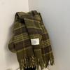 Autumn and Winter Scarves Women's Winter High-end Scarves Thickened and Warm Tonglu Imitation Cashmere Plaid Scarves