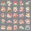50 Waterproof Spring Kitten Stickers - Cute Cartoon Animals, Decorative Mochi Stickers, Glue Drip Resistant, Pack of 50 Sheets