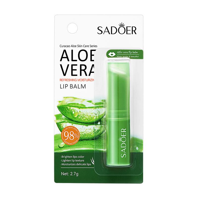 

Sadoer 2.7G Бальзам для губ с алоэ Питательный, Освежающий, Увлажняющий Предотвращает растрескивание губ Нежный, Не раздражающий