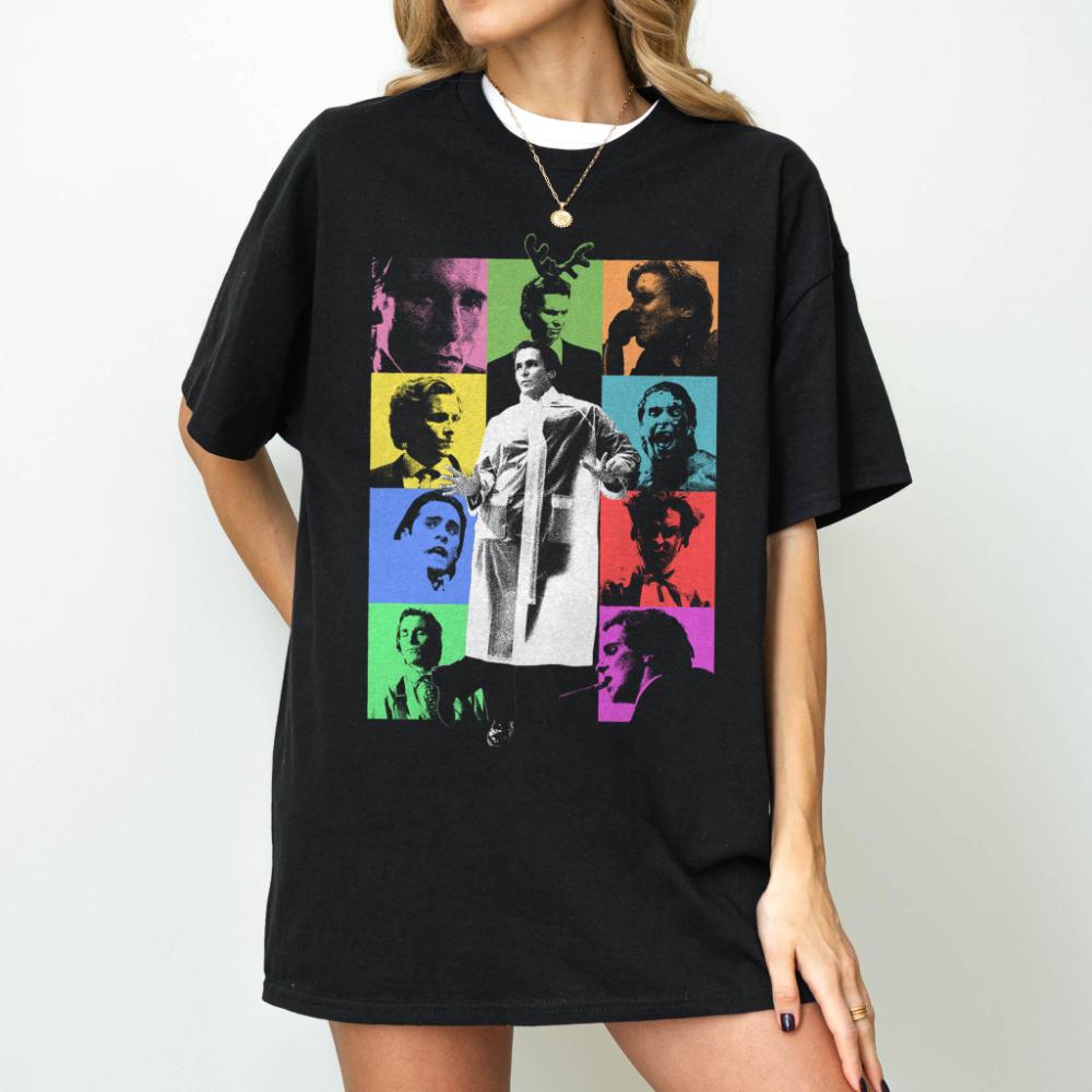 

Patrick BateUnisex TShirt Cult Dark Humor Cinema Tee Shirt Graphic Short Sleeve Shirt Unisex Unisex Women AllSeason S