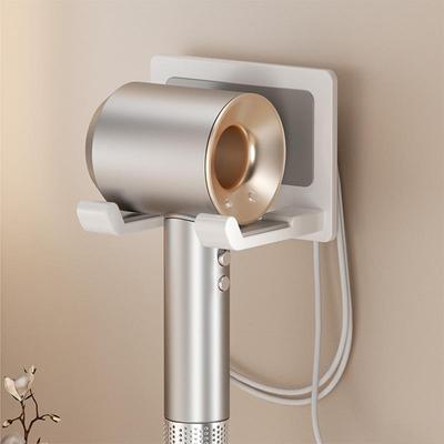 Aluminium Föhnhalter Wandmontiert Selbstklebend Ohne Bohren Föhnregal für Dyson Bohrfrei Badezimmer Aufbewahrungsorganizer