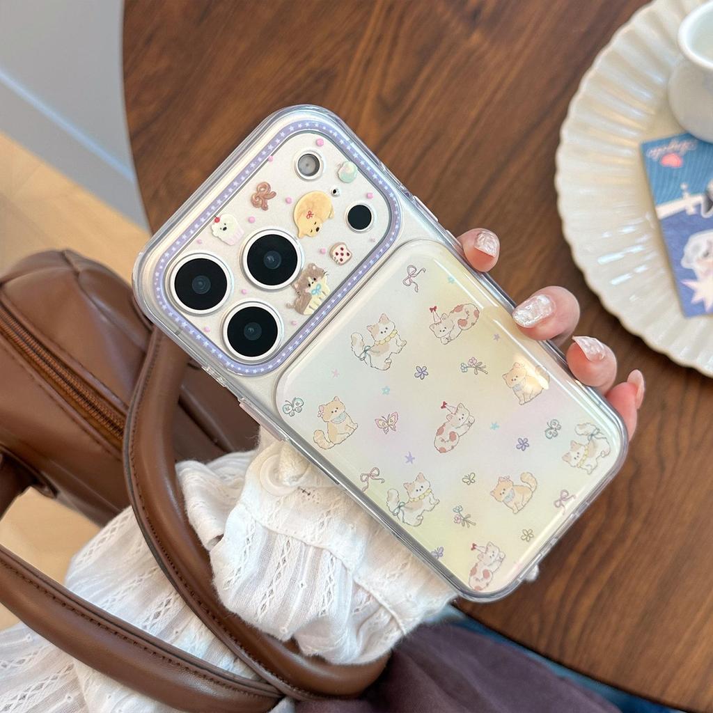 Cute cartoon kitten phone case, compatible with iPhone 16, iPhone 17, and iPhone 17 Pro Max