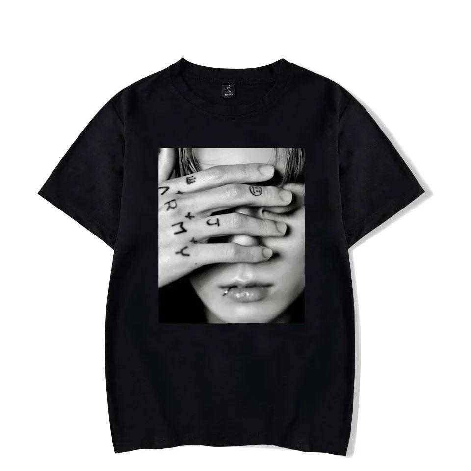 Gothic T-Shirt Kpop Aesthetic Goth Fashion Streetwear Tops Vintage T-Shirt Jungkook Graphic T-Shirt Oversized Tops Tees Unisex