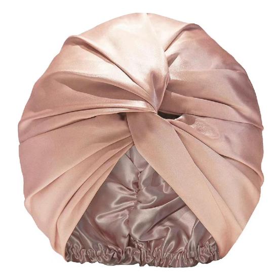 Imitation Silk Women Hat Solid Color Twist Knotted Design Turban Hat Solid Color Sleeping Hat Home Headwear