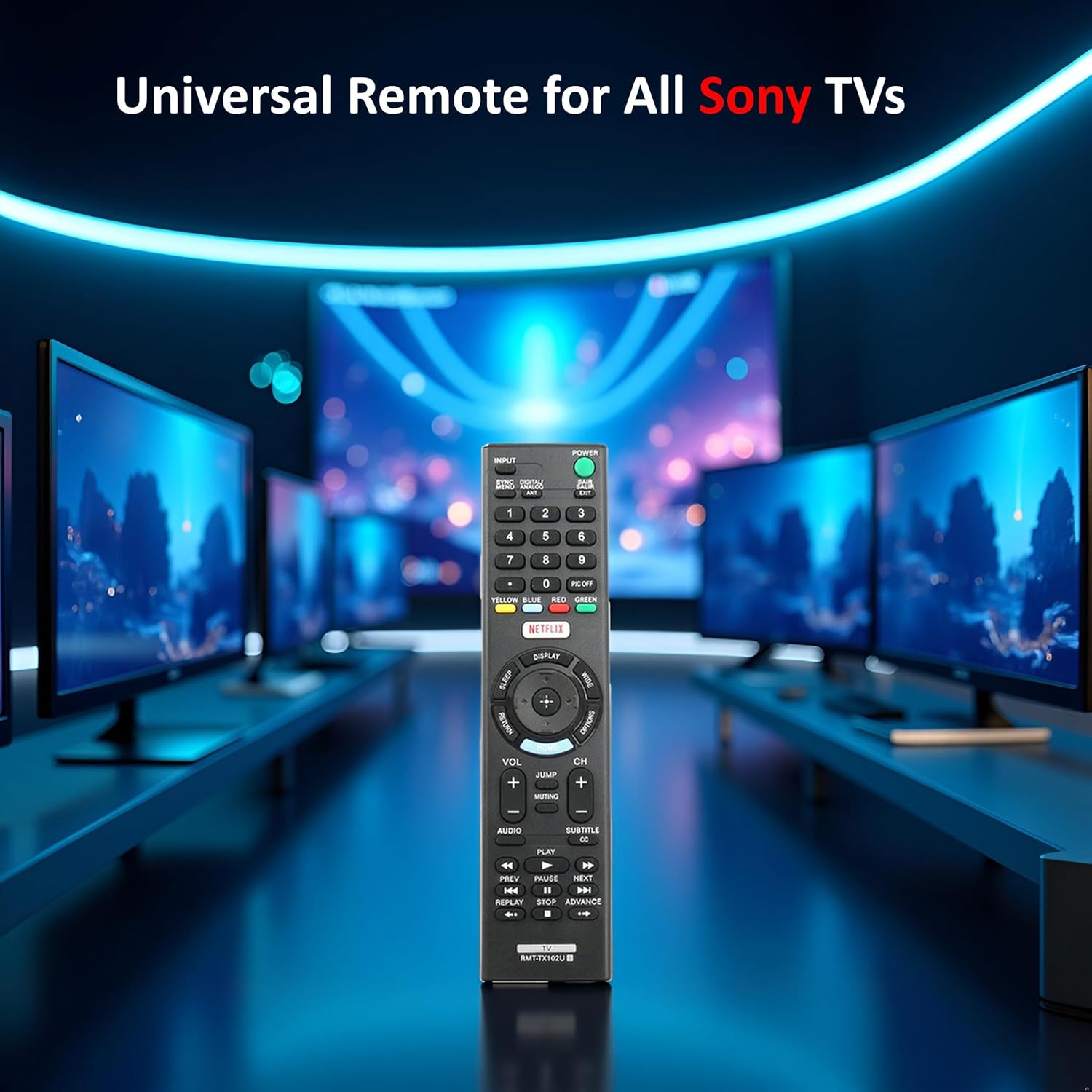 Universal for Sony-TV-Remote, Compatible with Sony Bravia Smart LCD LED HD TVs RMT-TX100U RMT-TX102U RMT-TX300U