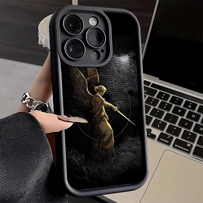 Phone Case for iPhone 17 Air 16E 15 16 Pro Max Archangel Michael Aesthetics Cover 14 Plus 13 12 Mini Soft Shell Silicone Fundas