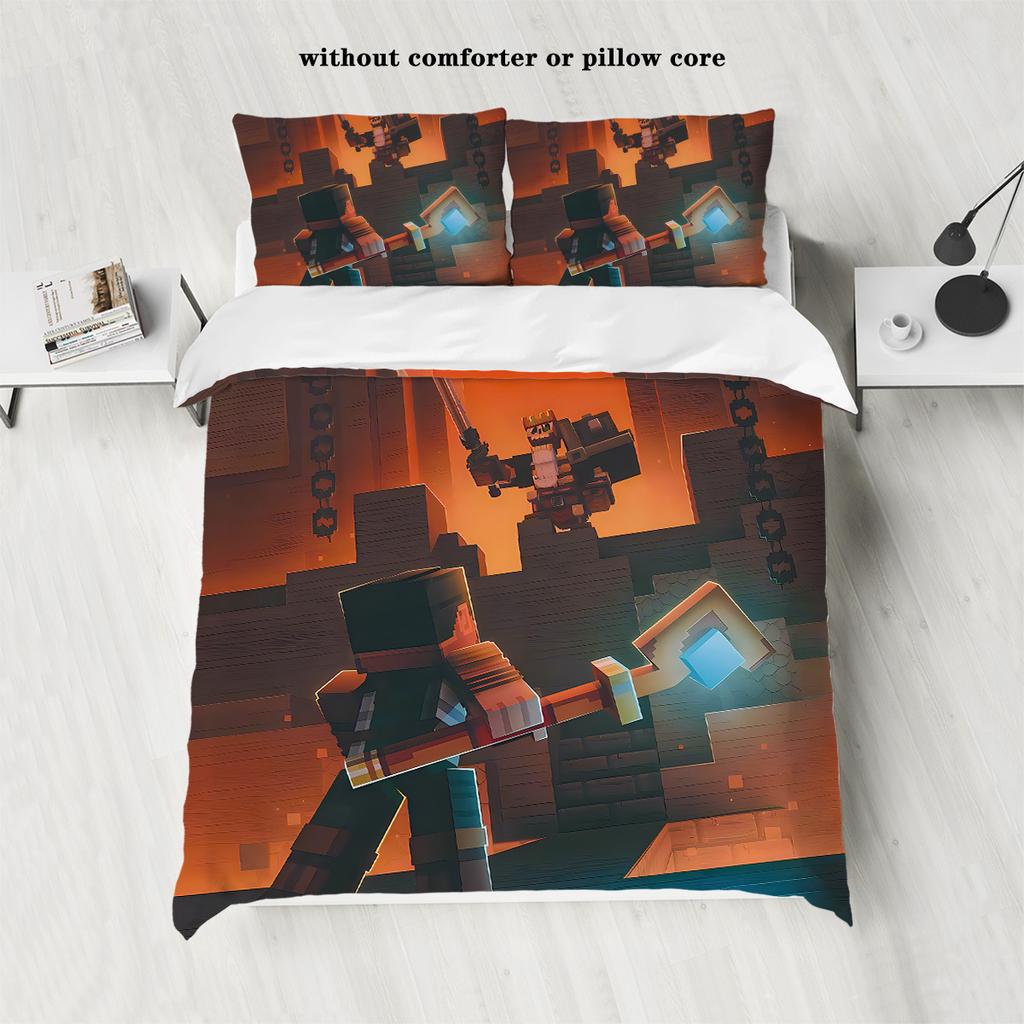 Minecraft 3D Digital Printing Polyester Three-Piece Set