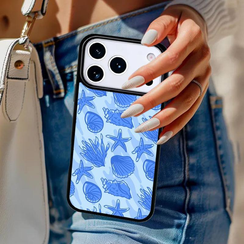 Seabed Shell Pattern Phone Case For iPhone 17 Air 14 15 13 12 Max Cover For Apple 16e 11 Pro Max Plus Coque