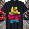 Be A Reason Someone Smiles Today Inspirational Clothes T-Shirt Cotton Short Sleeve Graphic T Shirts Ropa Hombre