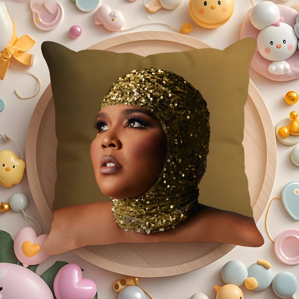 L-Lizzo Singer Cushion Cover Home & Car Multi-Scene Pillow Cover - Reversible, Soft & Durable for Daily Use