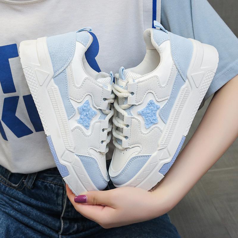 

Массивные женские повседневные кроссовки-кеды со звездой, милая обувь для студенток, обувь для скейтборда, уличная нескользящая спортивная обувь, женская обувь, мужская 35 синий