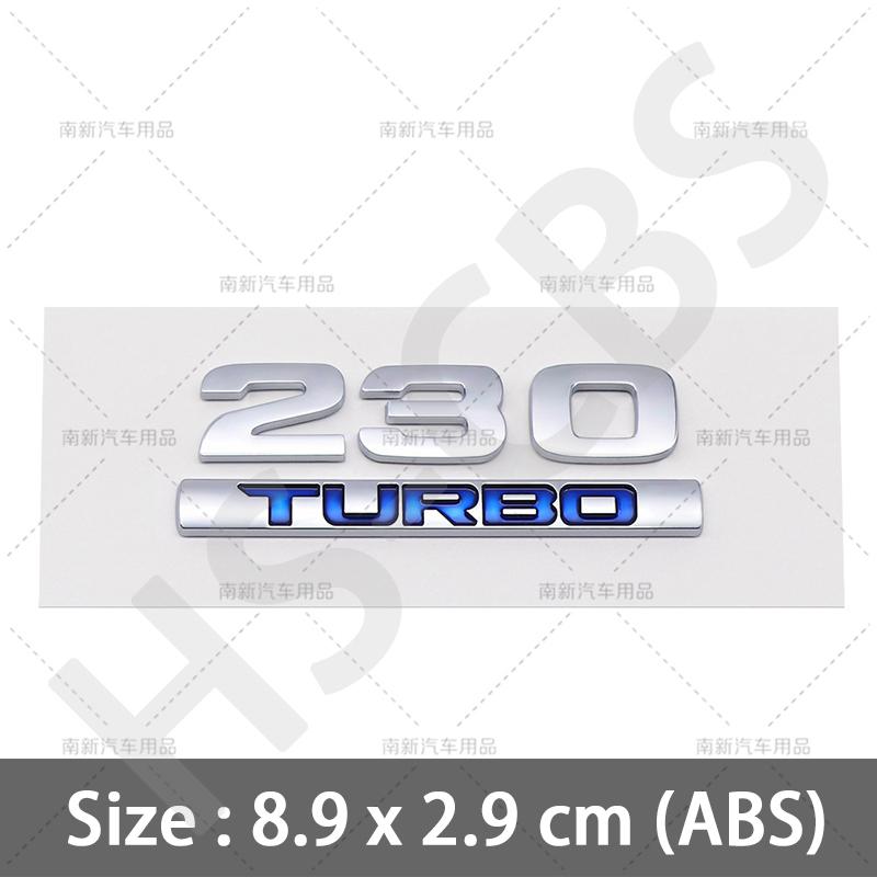 AAYI1  ABS 260 220 370 240 180 230 Letter Turbo Displacement Logo Turbo Rear Trunk Emblem Badge Stickers Accessories Car Styling