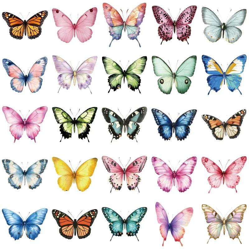 36PC Creative Colorful Butterfly Transparent Stickers Set Top Quality Waterproof DIY Decor for Notebook Phone Case