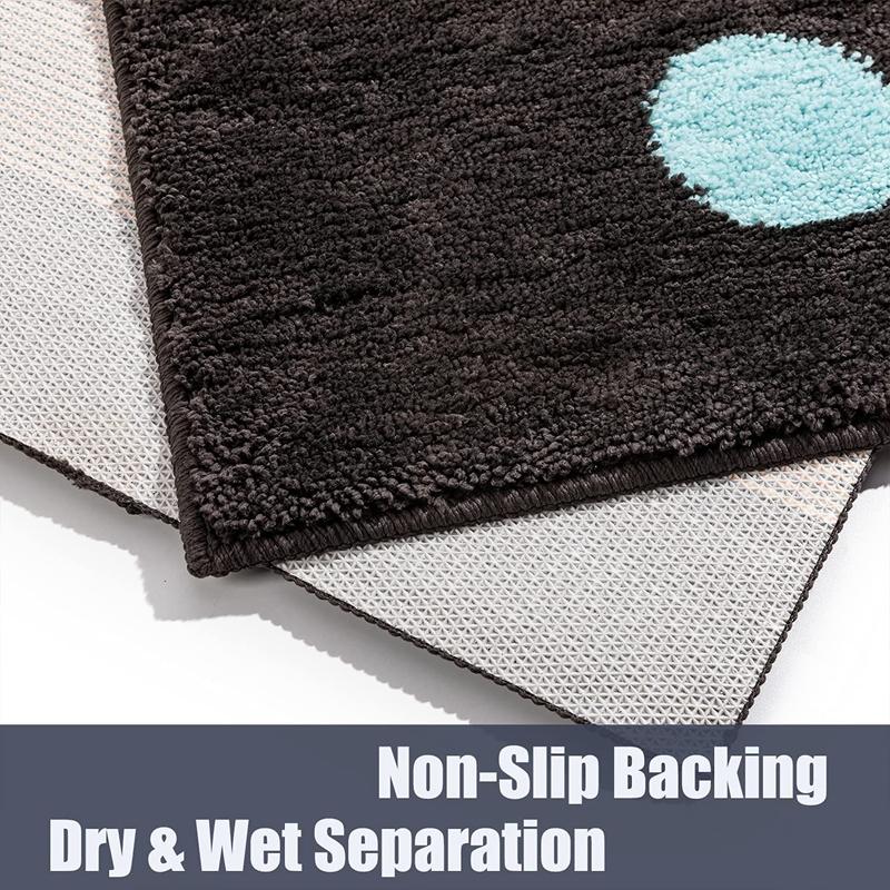 Inyahome Bathroom Rugs Non-Slip Fluffy Soft Plush Microfiber Rug Quick Dry Machine Washable Ultra Shaggy Bathmat Tapete Banheiro