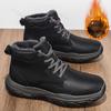 Men's Outdoor High Top Snow Boots Fashion Casual Sports Thick Plush Cotton Shoes Wear-resistant Anti Slip Platform Hiking Boots