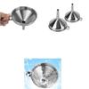 304 Stainless Steel Funnel Filter Set Rust Resistant Food Grade Wide Mouth for Kitchen Canning Liquid Transfer Home Baking Use